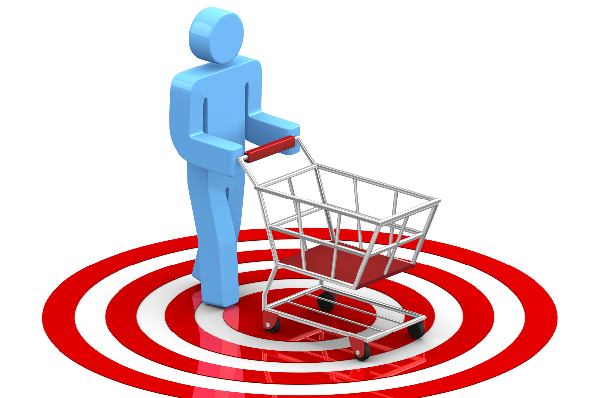 stick person with a shopping cart standing on a target ring posted by Coheseo